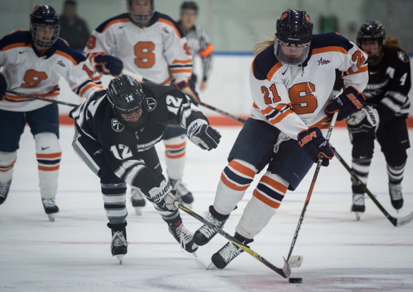 Brooke Avery&#8217;s hat trick propels Syracuse to CHA semifinals, past RIT, 5-1