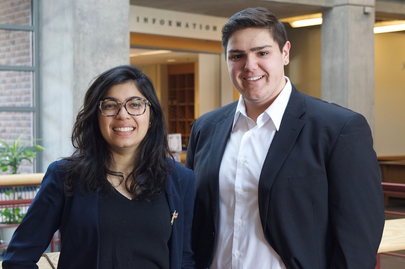 Syracuse University sophomores John Jankovic and Serena Fazal announce SA campaign