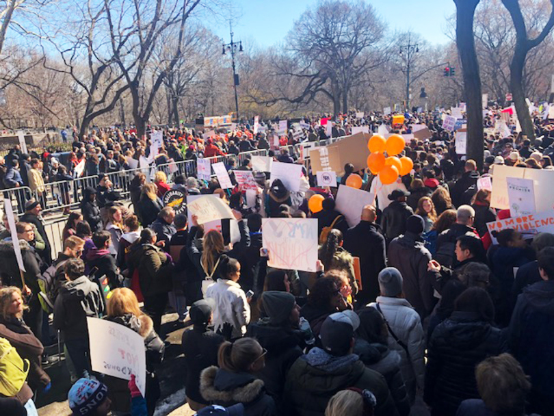 Residents call for an end to gun violence during March for Our Lives in New York City