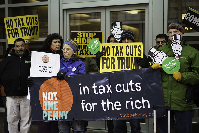 Local activists, elected officials protest Rep. John Katko’s support of tax bill