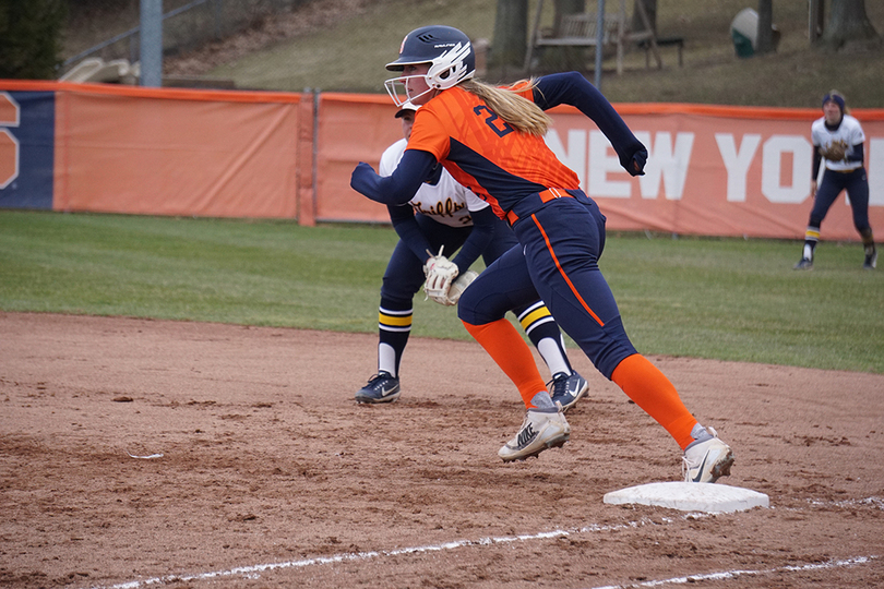 Syracuse saves runs by rotating its outfielders