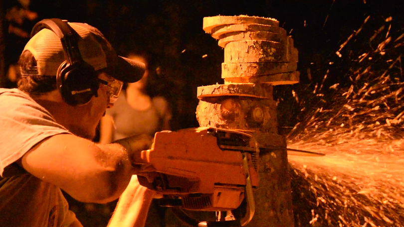 Video: See how the ESF Woodsmen chop wood competitively