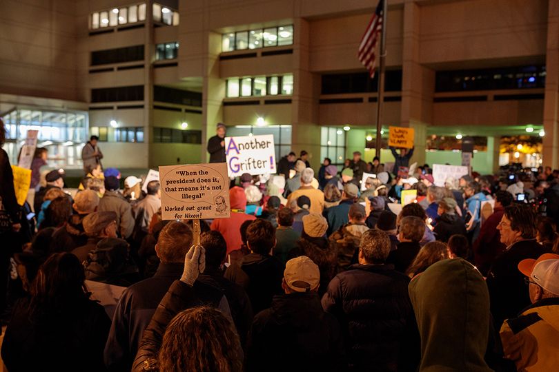 Gallery: More than 100 people protest Trump at downtown Syracuse rally