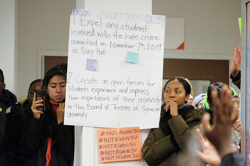 SU officials respond to student demands at sit-in