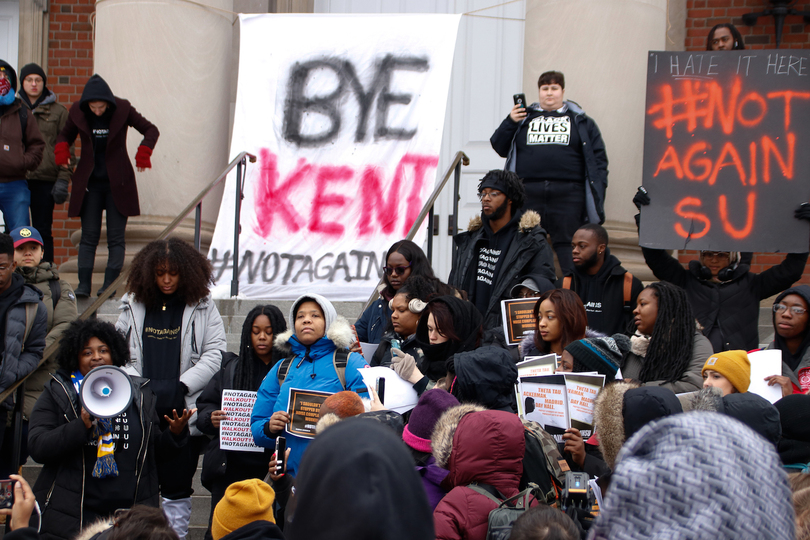 &#8216;Bye Kent&#8217;: #NotAgainSU delivers letters of resignation to SU officials