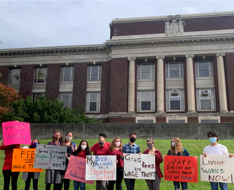 SUNY-ESF graduate students protest student fees, low salaries