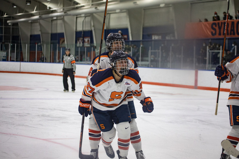 Victoria Klimek’s late goal gives Syracuse 4-3 win in home finale