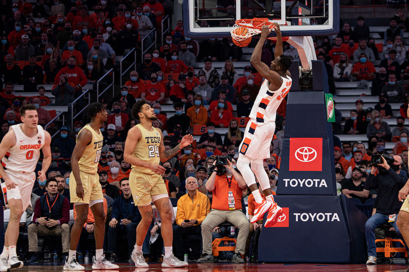 Bourama Sidibe stabilizes SU’s centers against GT with 3 points, 2 rebounds in OT