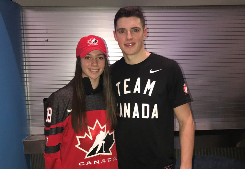 Siblings Mae and Drake Batherson bond over hockey from Canada to Germany