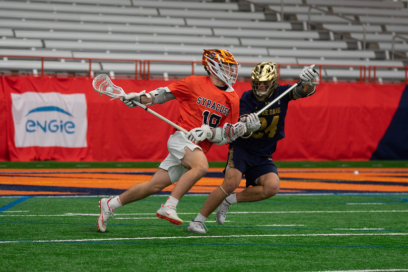 Cole Kirst, Alex Simmons keep SU close in loss to Notre Dame