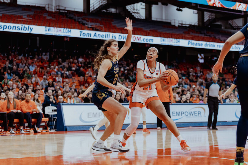 BLAST FROM THE PAST: Saniaa Wilson’s paint presence enhances SU’s forward depth