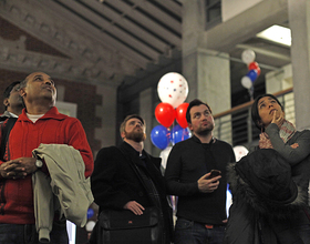 Maxwell students, faculty gather for election viewing party