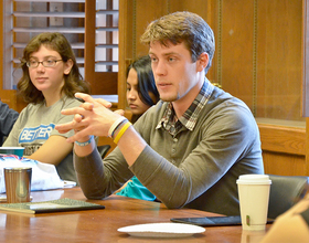 Student groups gather to discuss perspectives on war