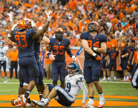 SNEAKING BY: Fake-field goal TD pass helps Syracuse past Villanova after Hunt's ejection