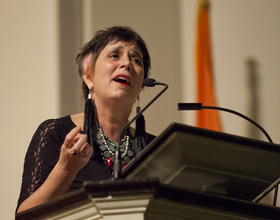 Activist Eve Ensler criticizes closing of the Advocacy Center