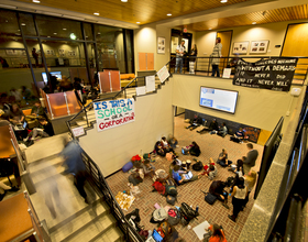 40 students spend night in Crouse-Hinds Hall to protest diversity and transparency issues