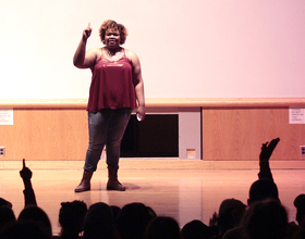 Syracuse University freshman LaNia Roberts gives motivational speech about self-love