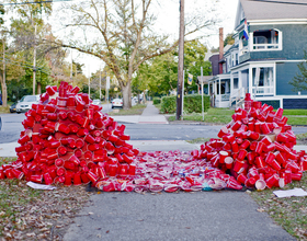 Students create art installations to raise awareness about social issues