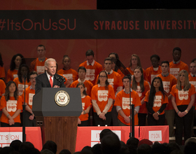 Joe Biden speaks at Syracuse University about sexual assault prevention