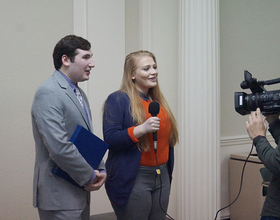 Eric Evangelista and Joyce LaLonde sworn in along with Student Association cabinet