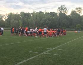 Transcript of Dino Babers firing up Syracuse football team before Friday's practice