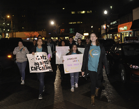 Take Back the Night draws dozens to rally against sexual and domestic violence