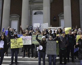 Syracuse University graduate students protest insurance plan vote