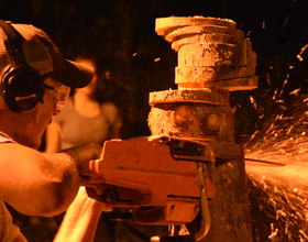 Video: See how the ESF Woodsmen chop wood competitively