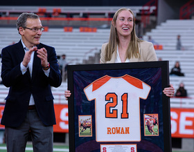 Katie Rowan Thomson's jersey retirement reflects her decorated career at SU