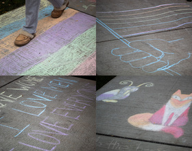 Students gather to 'Chalk the Walk' on National Coming Out Day