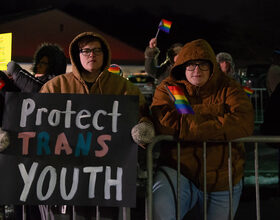 Protestors respond to College Republicans Sara Stockton event