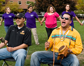 Students protest Columbus Day, share culture on Quad