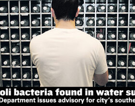 E. coli bacteria found in water supply