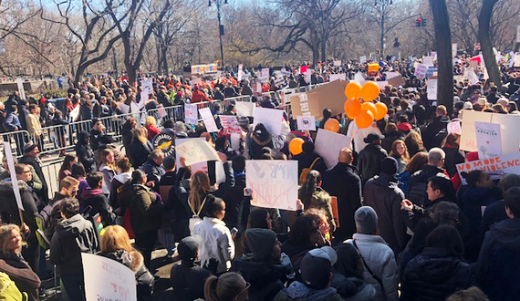 Residents call for an end to gun violence during March for Our Lives in New York City