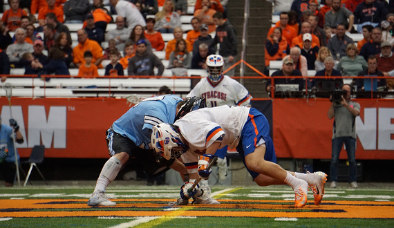 Syracuse uses any means necessary to win faceoffs