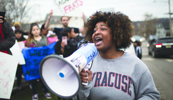 Students protest in response to Theta Tau video