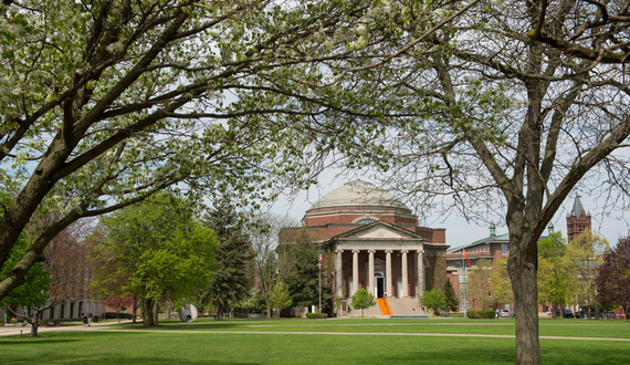 Videos show large gathering of SU students on campus, not social distancing