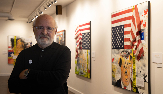 Political cartoonist displays paintings at ArtRage Gallery