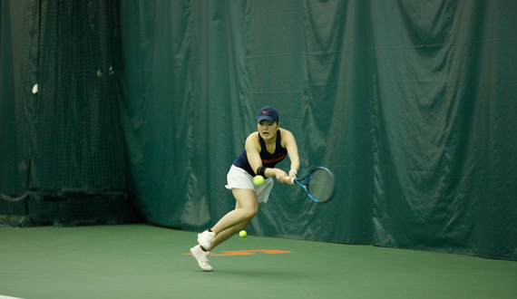 Miyuka Kimoto falls in both singles, doubles matches against Blue Devils