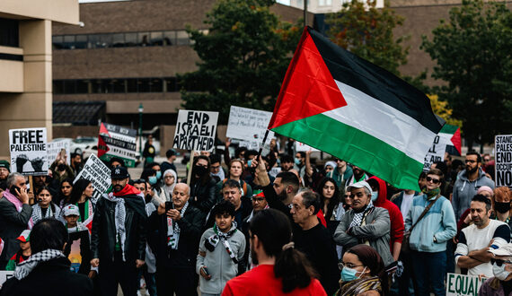 Free Palestine rally in downtown Syracuse calls for cease-fire, end to U.S. military aid to Israel