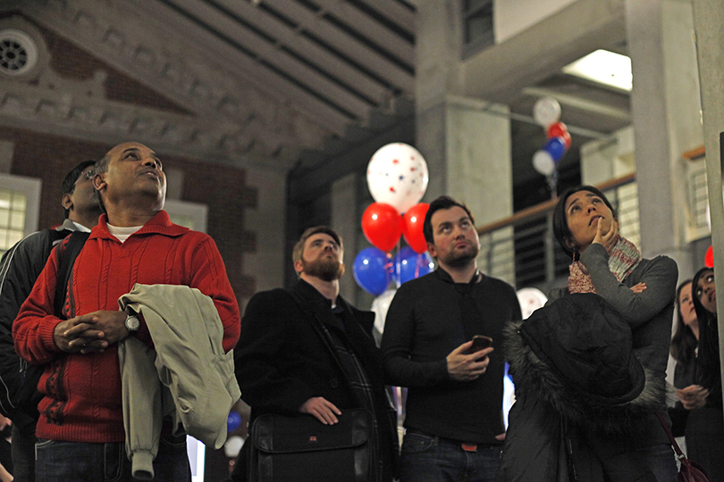 Maxwell students, faculty gather for election viewing party