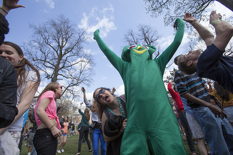 Students celebrate in Walnut Park with costumes, free food, musical performances