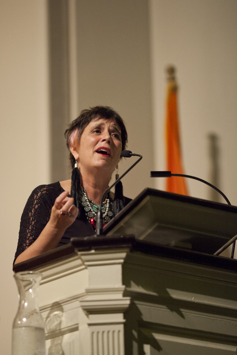 Activist Eve Ensler criticizes closing of the Advocacy Center