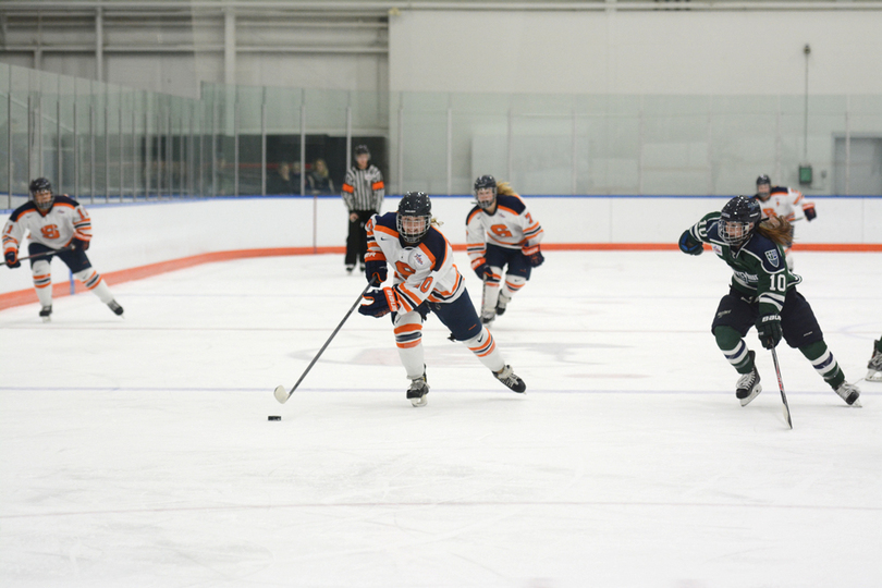 Burriss quickly adapts to Syracuse hockey with speed, coachability