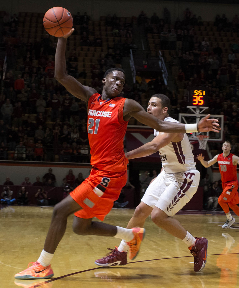 Roberson hustles for 17 rebounds to help Orange hold off Hokies