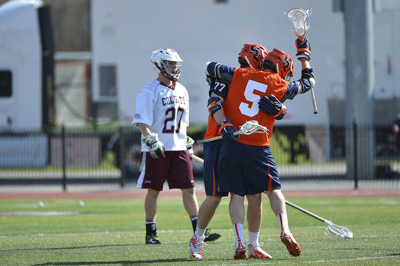 No. 1 Syracuse pulls out 9-7 win over No. 13 Colgate behind 2 late goals from Nicky Galasso