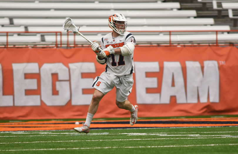 Dylan Donahue reverts to old form scoring 4 goals to lead Syracuse past Colgate, 18-3