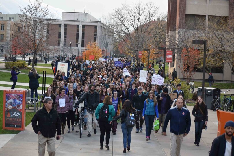 Gallery: Hundreds at Syracuse University walk out of classes in largest anti-Trump demonstration on campus so far