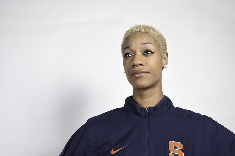 <span class="header1">A DAY&#8217;S</span> <span class="header2">WORK</span> <h2>Once lanky and awkward, Briana Day has emerged as the centerpiece of Syracuse’s frontcourt</h2>