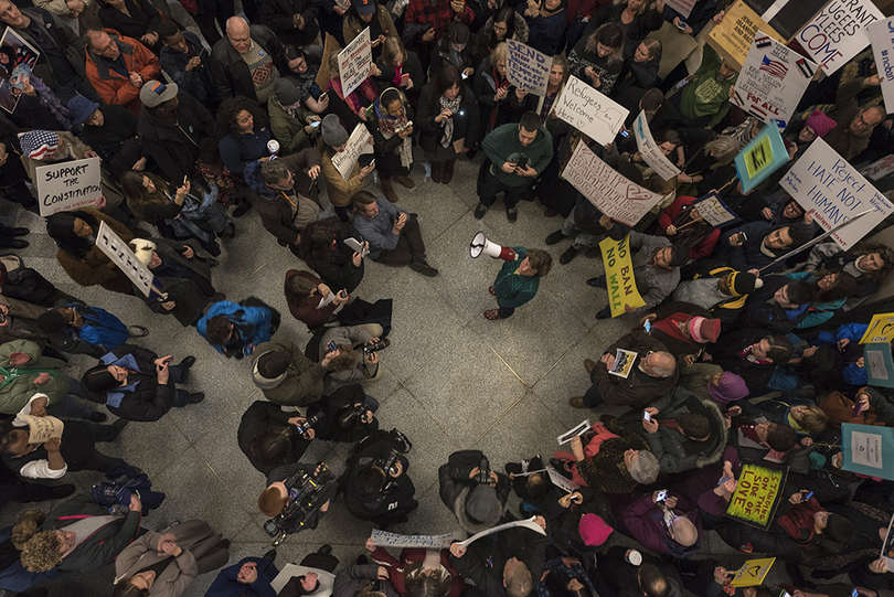 Hundreds protest at Syracuse airport amid national outrage over Trump’s immigration ban